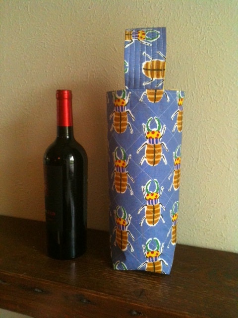 Fabric wine tote - wine carrier
