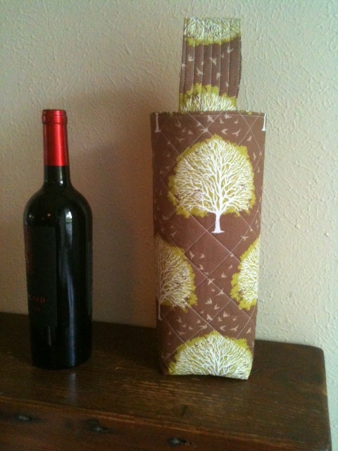 Fabric wine tote - wine carrier