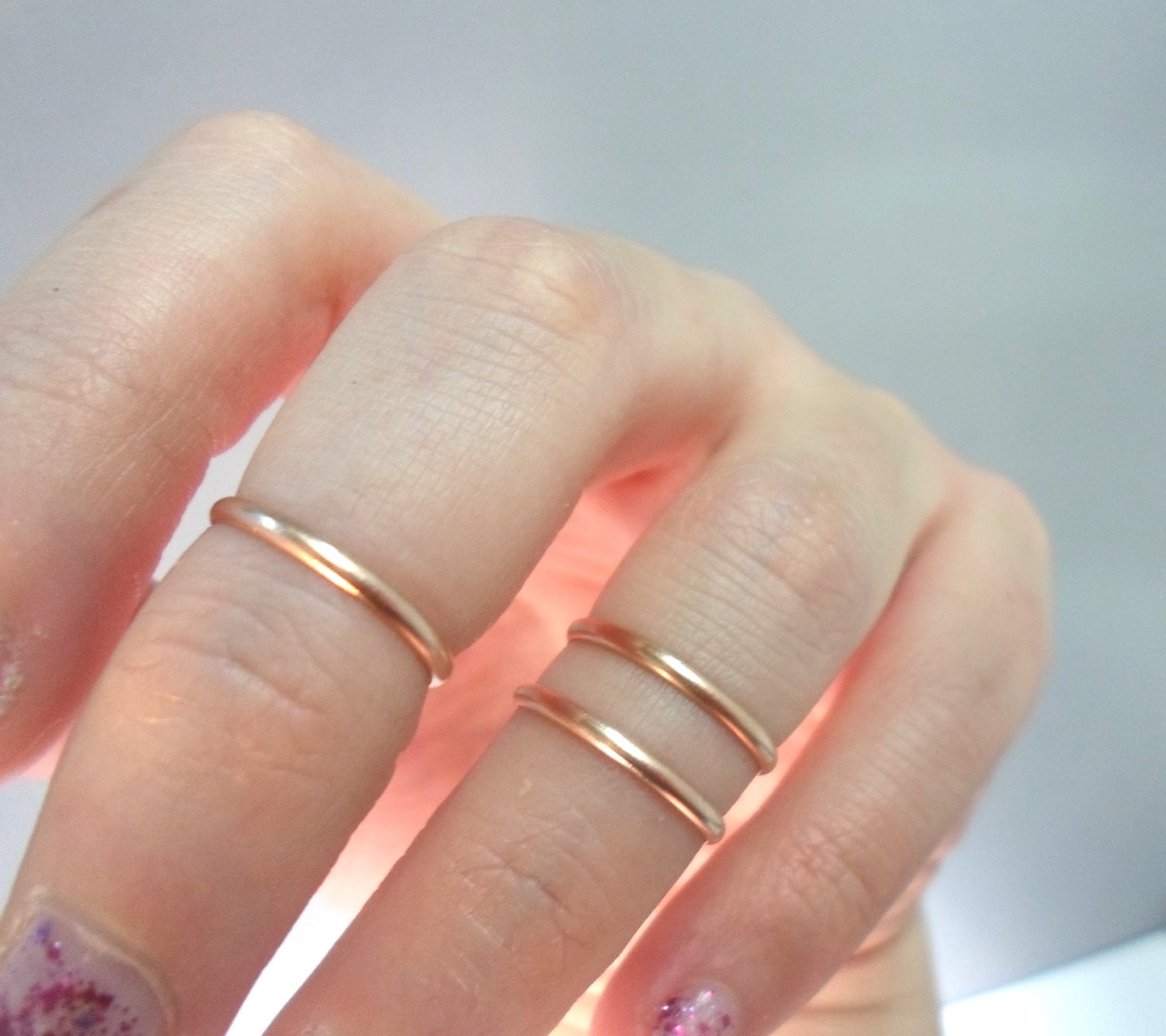 Single-Layering Above the knuckle Ring 14k Pink Rose Gold Fill-Single