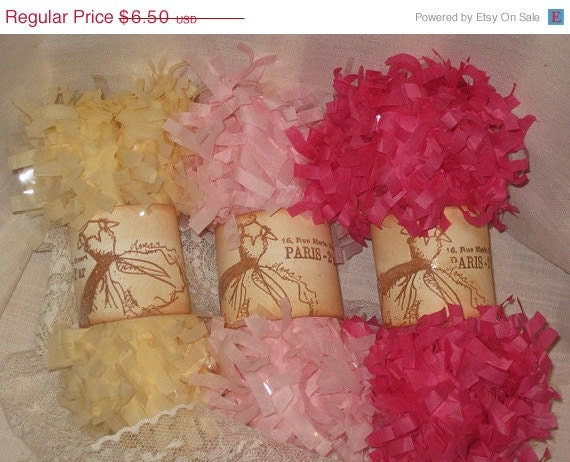 Memorial Day Sale Tissue Paper Garland Festoon French Feston 6 Yards (18 Feet) Pink Cream