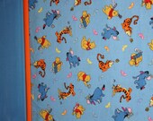 Winnie The Pooh Pillowcase - Eeyor Tigger Piglet - Custom Embroidered - Blue Orange Red