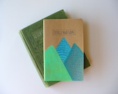 moleskine notebook - totally awesome, hand painted, illustrated, pocket notebook, mountains - MessyBedStudio