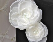 White Bridal Sash Hair Piece or Corsage