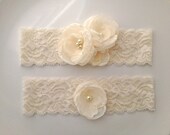 Ivory Bridal Garter with Toss Garter: Charity