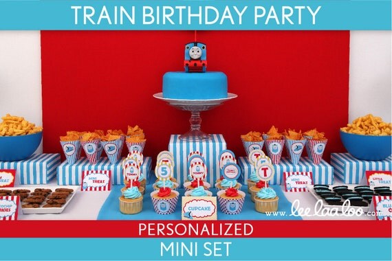 Train Birthday Party Package Collection Set Mini Personalized Printable // Choo Choo Train - B4Pz1 Il_570xn