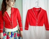 Cute Little Red Cardigan Jacket