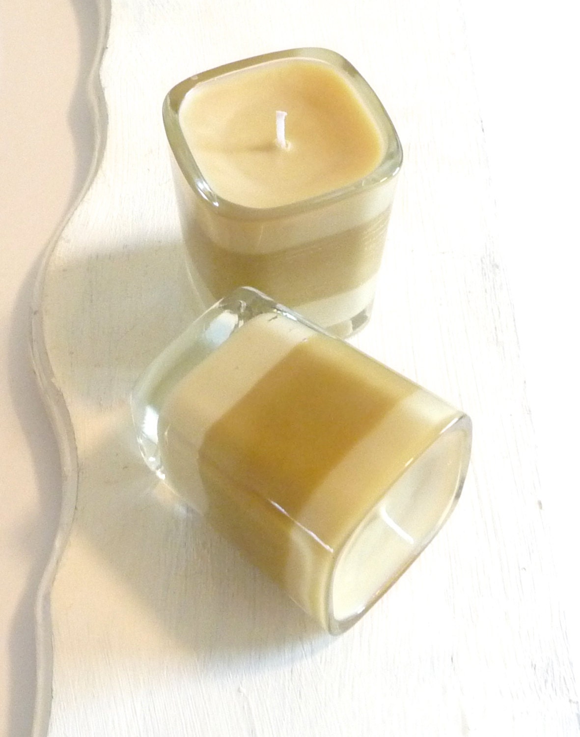 Cafe Mocha Layered Soy Candle in 2 oz Glass Jar, Brown and Beige Candle, Coffee Scented Candle