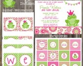 Frog Pink and Green Baby Girl Shower Package - PRINTABLE Il_170x135