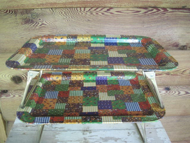 Two Quilted Design 60s TV Trays