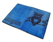 Personalized Passport Leather Holder - Owl on Branch