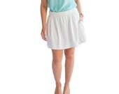 Womens Skirt / White Skirt / Summer Skirts / Cotton / Short Skirt / Full Skirts / Pockets / Fashion Trends / Fashion
