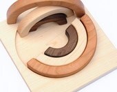 Rainbow Puzzle, Developmental Wood Puzzle, Eco-Friendly Balancing Toy