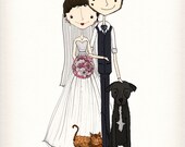 Super Sweet Personalized Wedding Illustration Keepsake