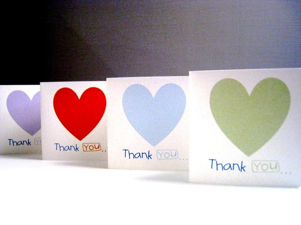 Heart Thank you Cards - Set of 8 Il_570xn