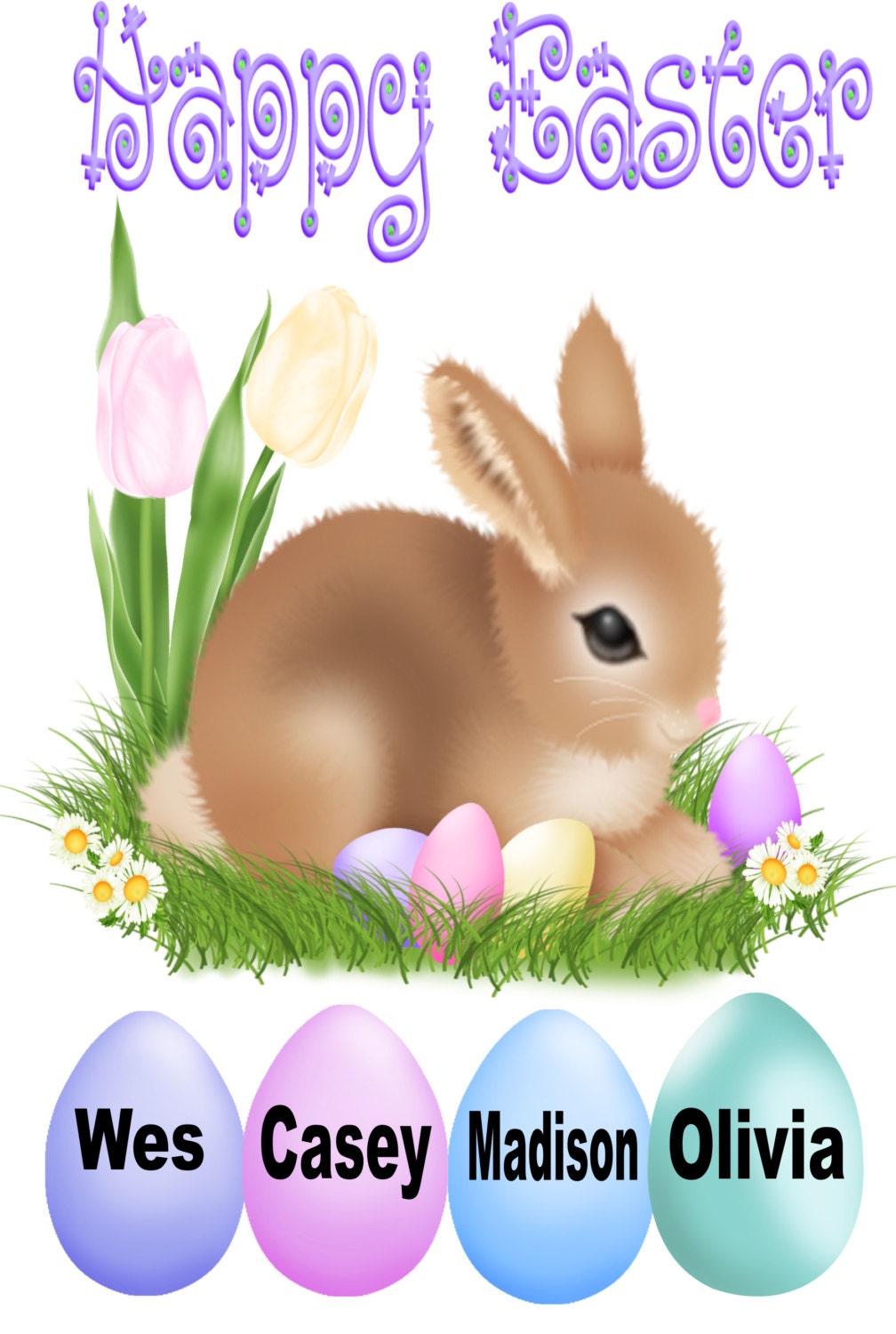 Easter basket-Bunny-Name Eggs