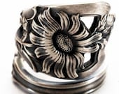 Spoon Ring Daisy Sterling Silver Spoon Ring ca 1904 Watson, Handmade in Your Size (4307)