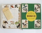 50% OFF SALE - Vintage Bird-O "Know Your Birds" Board Game Series 6: Songbirds, Watercolor Bird Illustrations