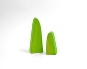 Set of 2 Meadow Green Wooden Toy Bushes/Trees-inspired by Montessori & Waldorf teaching principles-Miini Moh