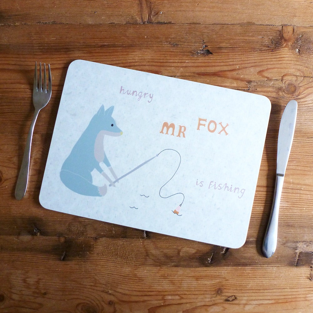 Mr Fox Fishing Placemat