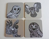 Owl Coasters set of four