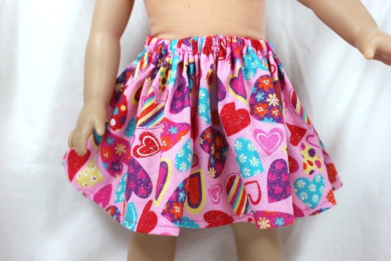 American Girl Doll Clothes Valentine's Day Twirly Skirt
