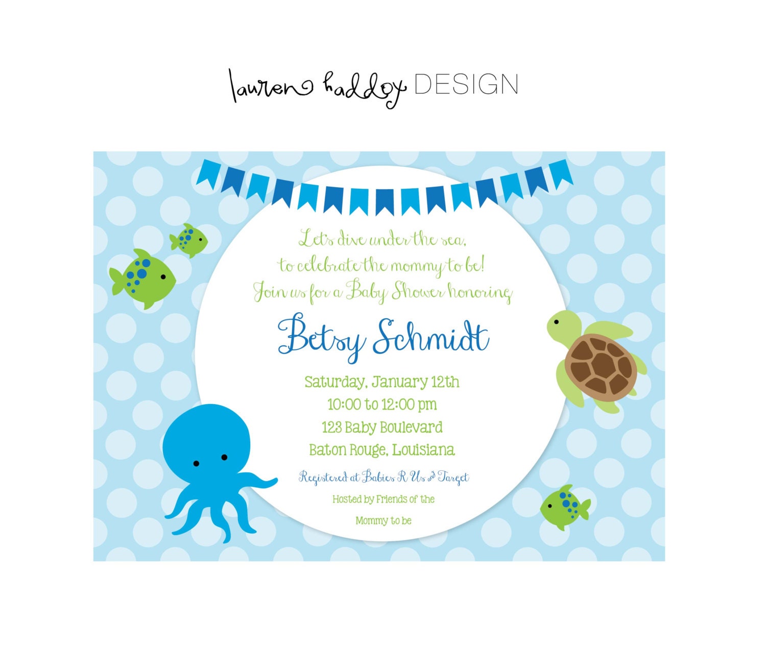 DIY, Under the Sea, Baby Shower INVITATION Il_570xn