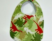 Cotton bib, dinosaur theme