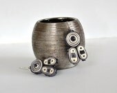 Textile Earrings White Grey - Earrings Grey White - Fiber Earrings - Textile Jewelry - OOAK Ready To Ship