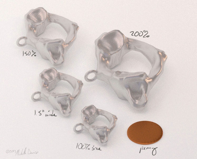 RESERVED: One 1.5 inch Atlas (C1) Vertebra in Silver - Anatomical Jewelry