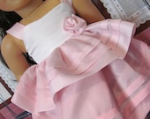 Shades of Pink Party Dress, Tiered Ruffled Skirt