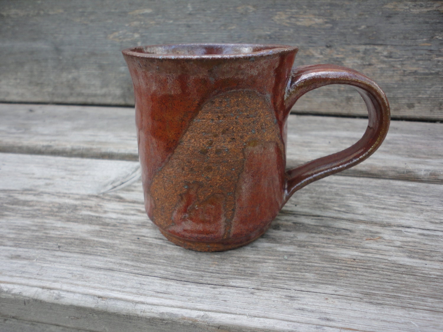 Pottery Masculine  Mug perfect for Fathers Day and teachers in Tomato red on death valley clay