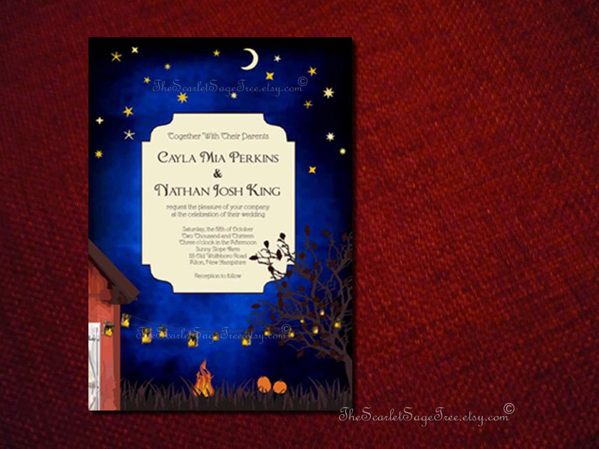 PRINTABLE Starry Night Invitation Custom Design DIY Wedding Suite Anniversary Outdoor Garden Party Shower Evening Country Barn Template Pdf