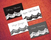 PRINTABLE LACE CHIC 100 Personalized Place Cards Diy Wedding Decor Table Numbers Signs Escort Favor Tag Thank You Template