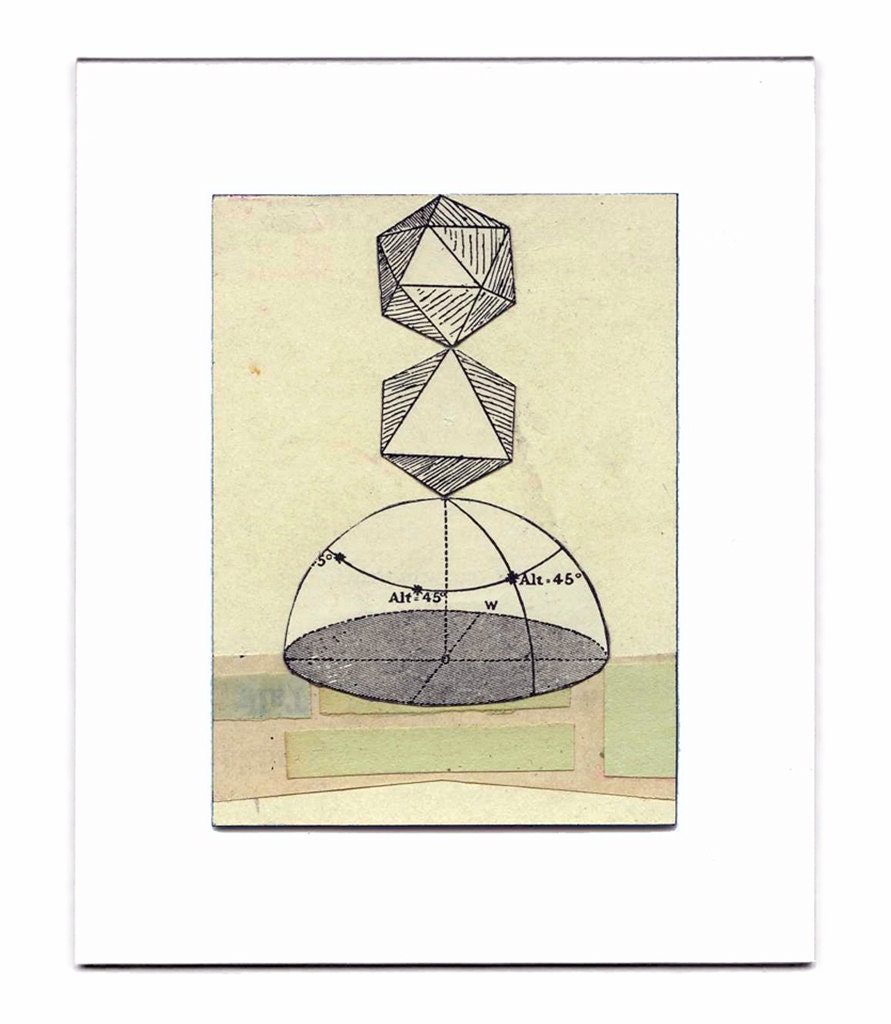 geometric art - The Order of Things - abstract collage, framed original art