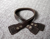 Dark Brown Real Leather Bag Strap Bag Handle Punch Hole Ready Length 24 inch