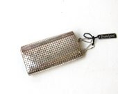 Vintage retro 1970s silver mesh key holder wallet