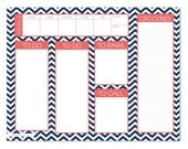 Multitasker To do List NotePad with Perforated Grocery List NAVY