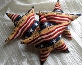 Stars Red, White and Blue, Ornies Three Stuffed with Carnelian Gemstone