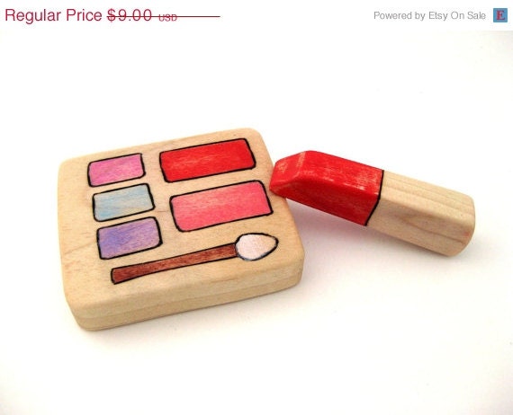 3 DAY SALE - Pretend Makeup - Wood Toy - Handmade Toy - Kids Toy