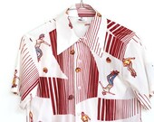 RETRO SKATER shirt, 70s skateboard blouse