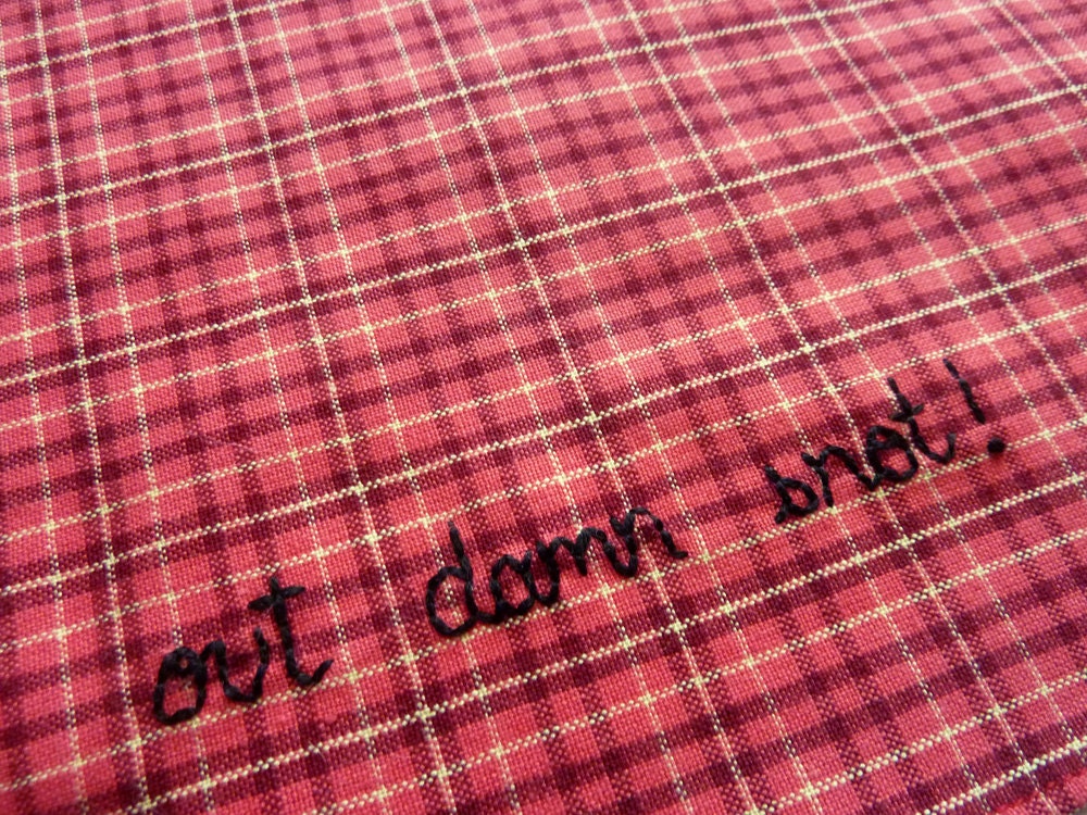 Out Damn Snot Plaid Hand Embroidered Handkerchief Pocketsquare