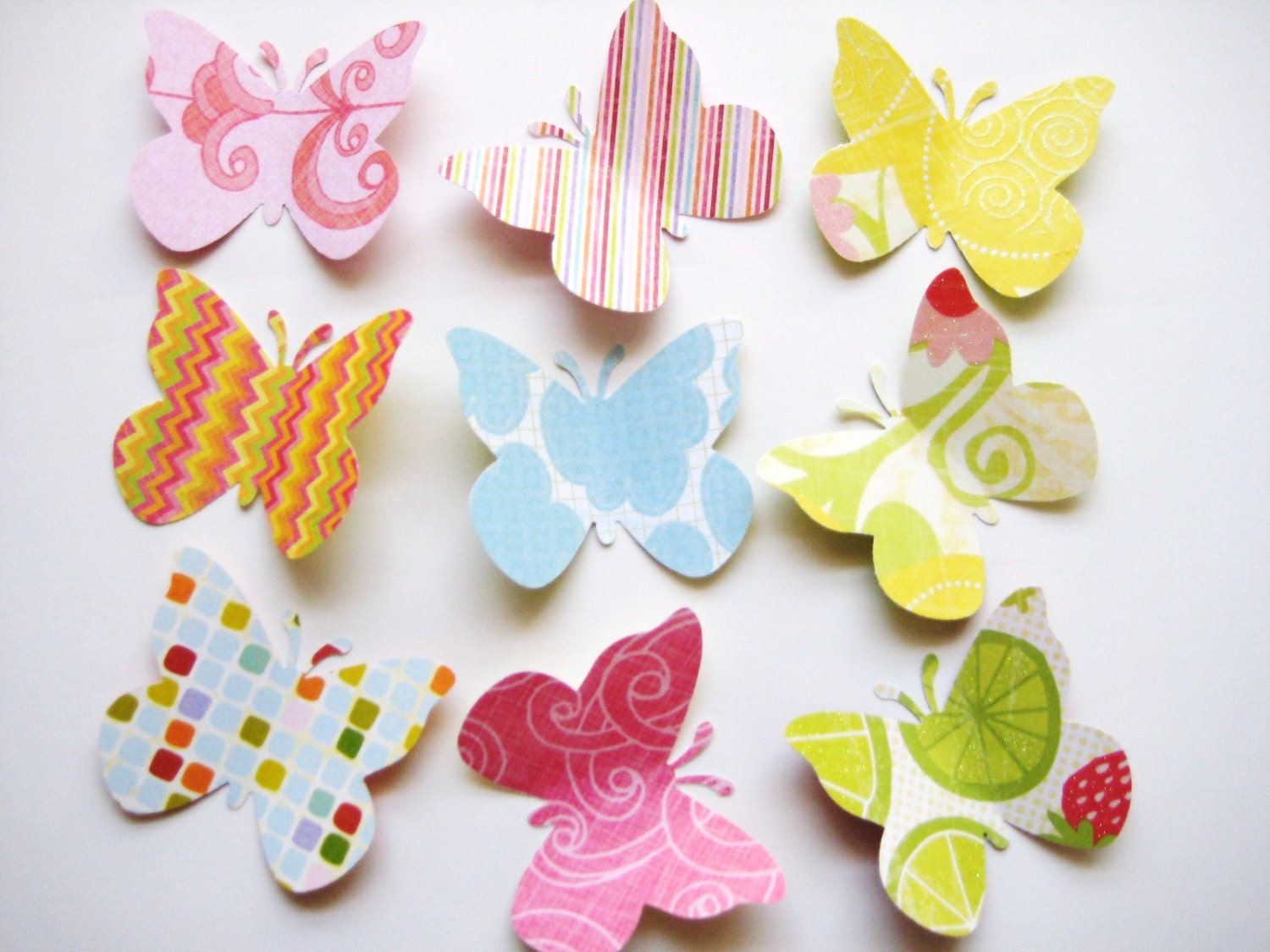 40 Large Citronella Butterfly Double Sided punch die cut scrapbooking embellishments noE1498