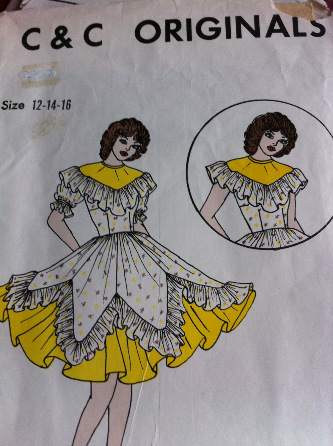 Vintage Square Dance or Swing Dance Dress Pattern Sizes 12 14 16 No. 112 C & C Originals Vintage Swing Dance