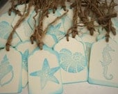 Beach Wedding Tags Shell Tags, Starfish Tags, Seashells, Seahorses, Beach Themed Tags, Labels, or Favors.Wish Cards.