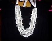 Trendy White glass statement necklace - creativedesignsstore