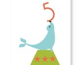 Seal Circus Birthday Card