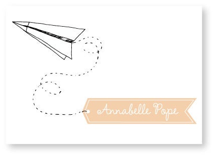 Paper Airplane Customizable Stationery Note Card