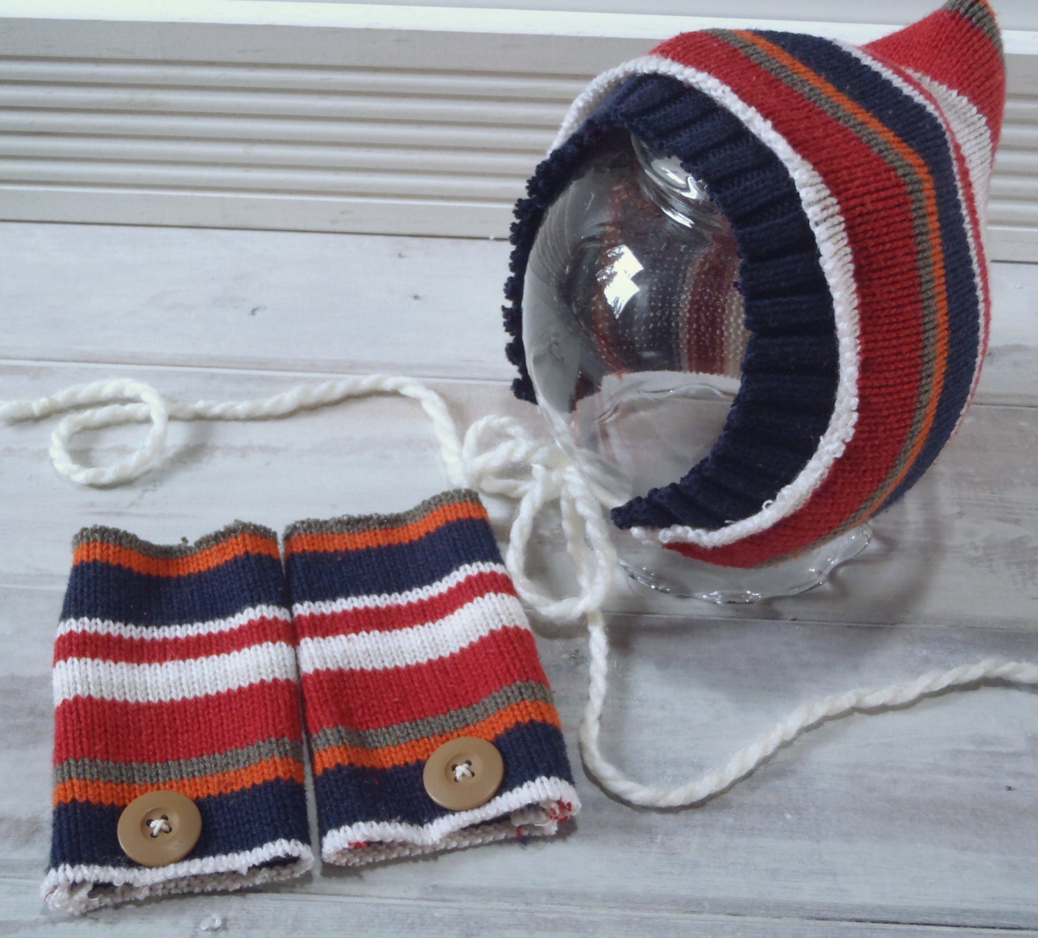 Boy hat and legwarmers set  newborn red navy photography props baby props newborn photography