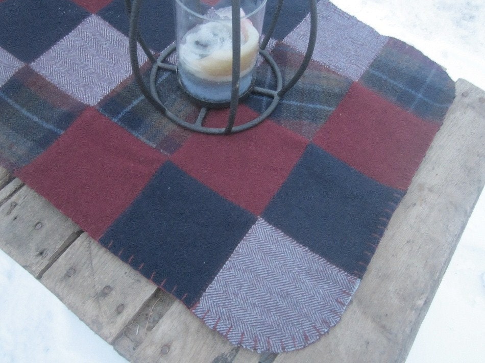Wool patchwork table runner