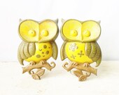 Mid Century Kitch Owl Wall Hangers Pair